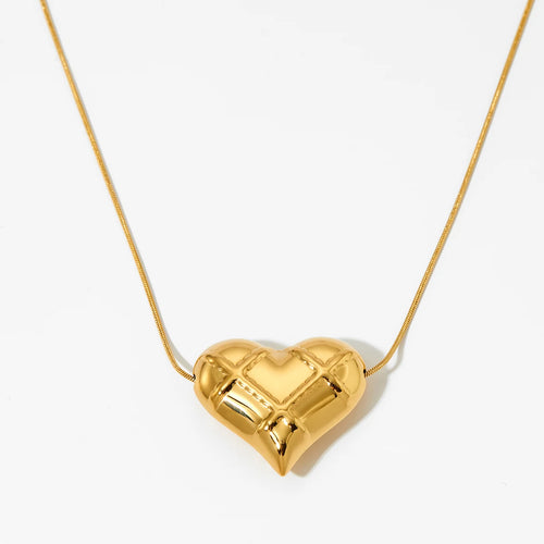 Load image 1 in gallery view. Gold Plated Dainty Heart Shape Pendant Anti-Tarnish Trendy Minimalist Necklaces  for Women