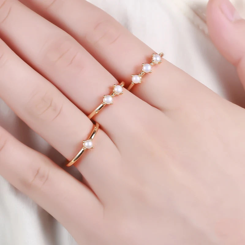 14k Gold Plated Freshwater Pearl Women Rings