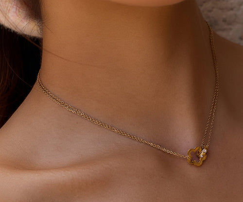 Load image 1 in gallery view. Interlocking Pendant Necklace for Kids and Woman 18K Gold Plated