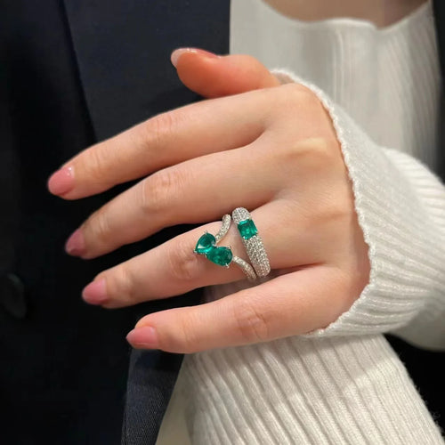 Load image 1 in gallery view. Luxurious Exquisite Fashion Geometric Shape Big Zircon Ring