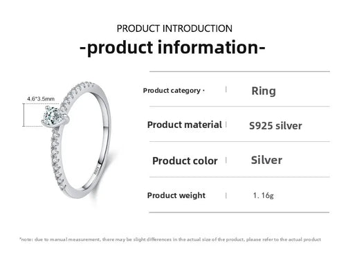 Load image 1 in gallery view. 925 Sterling Silver Rings for Women with Zircon for Wedding Engagement Party