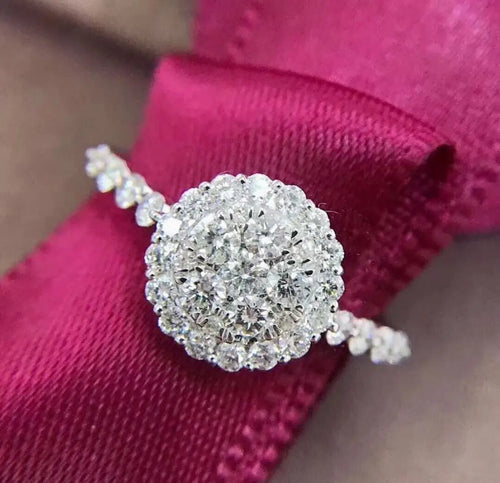 Load image 1 in gallery view. Platinum Plated Zircon Wedding Rings for Women