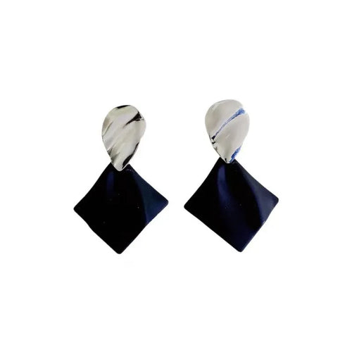 Load image 1 in gallery view. Trendy Rhombus Drop Earrings Minimalist Geometric Fashion Jewelry