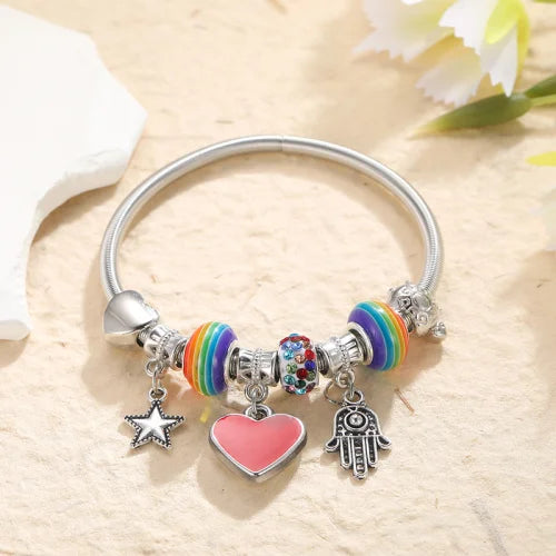 Load image 1 in gallery view. Jewelry Pan Family Style Elephant Peach Heart Tree Pendant Bracelets for Festival Gift