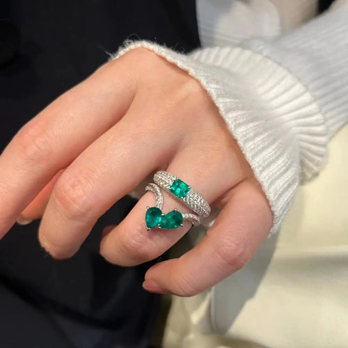 Load image 1 in gallery view. Luxurious Exquisite Fashion Geometric Shape Big Zircon Ring
