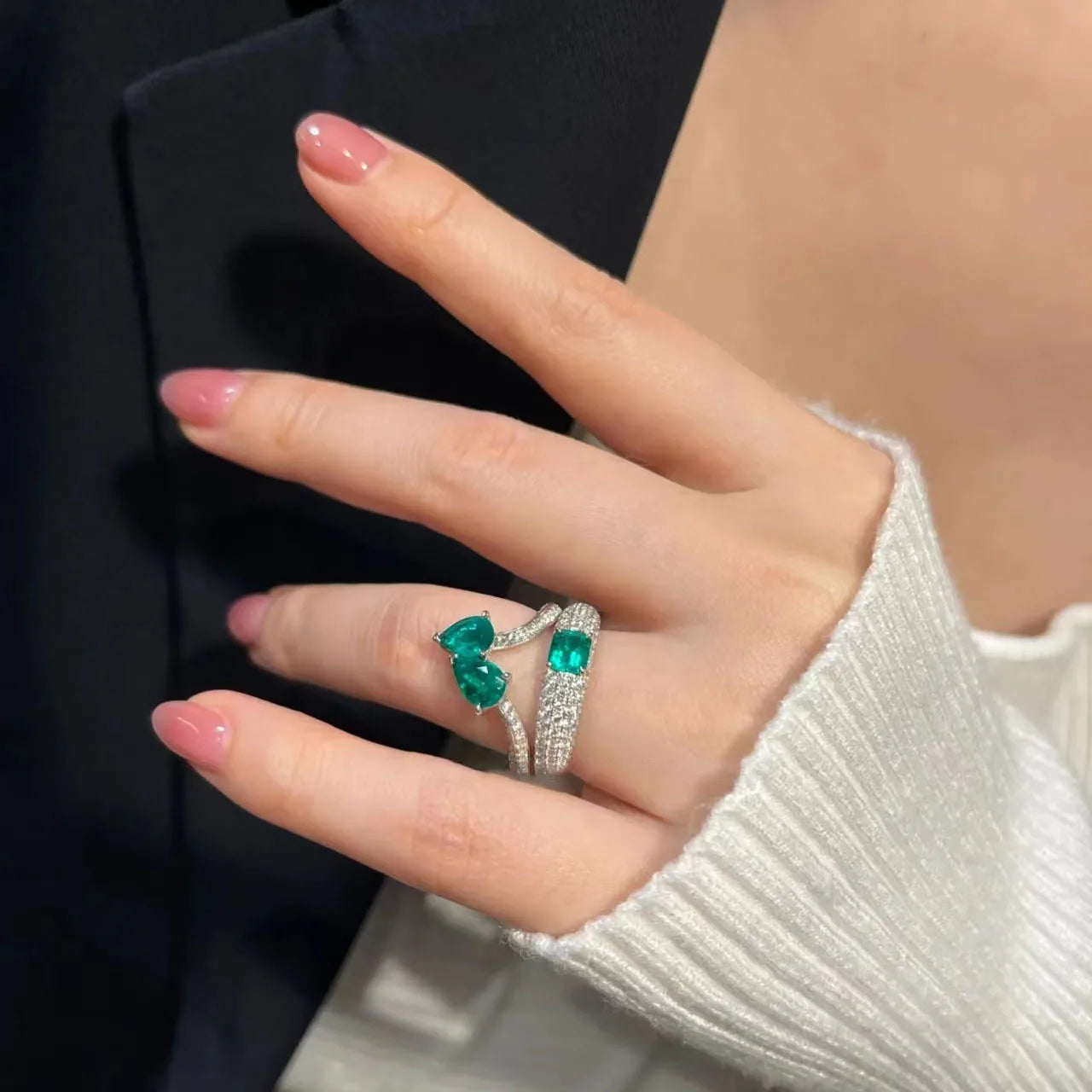 Luxurious Exquisite Fashion Geometric Shape Big Zircon Ring