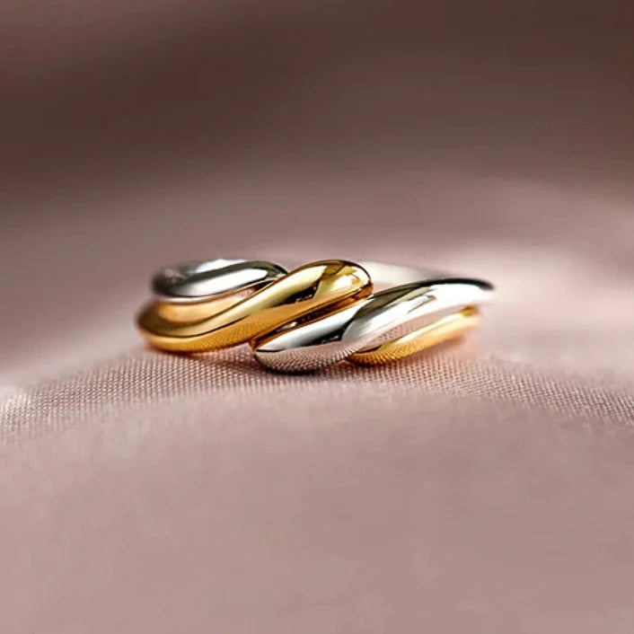 Classic Style Twist Design Silver/Gold Plated Rings