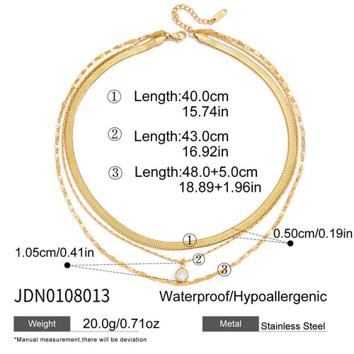 Load image 1 in gallery view. Three Layers Flat Snake Knife Shape String Chain Necklace