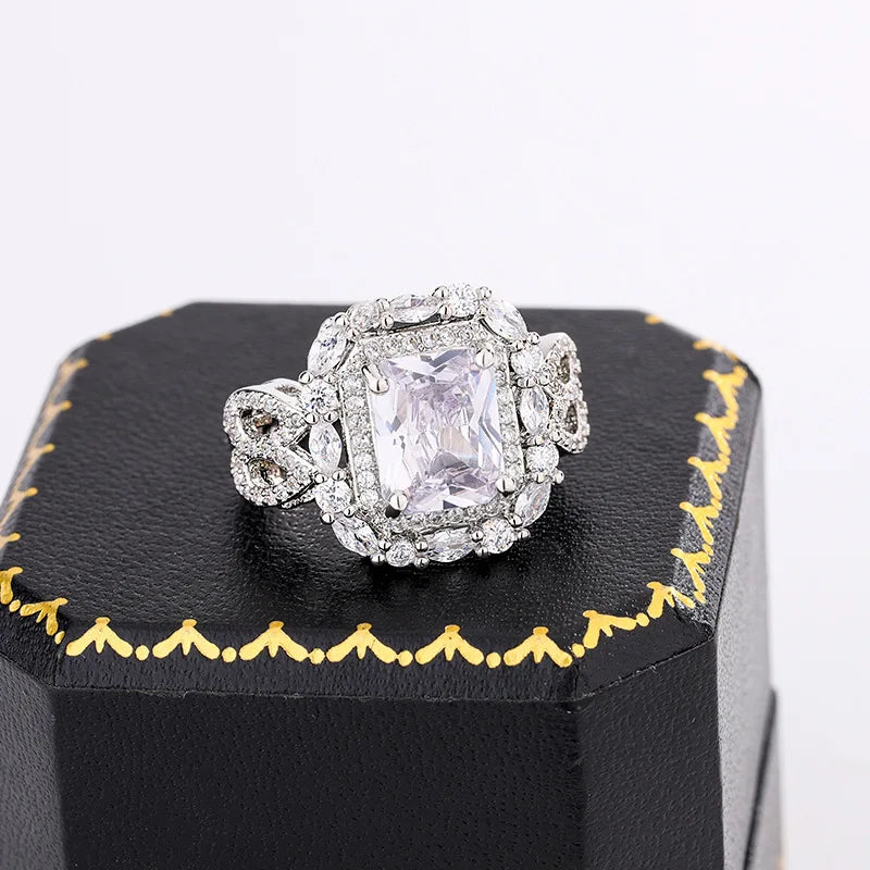 Pink Yellow White Cubic Zircon Oxide Artistic Gift Party Ring
