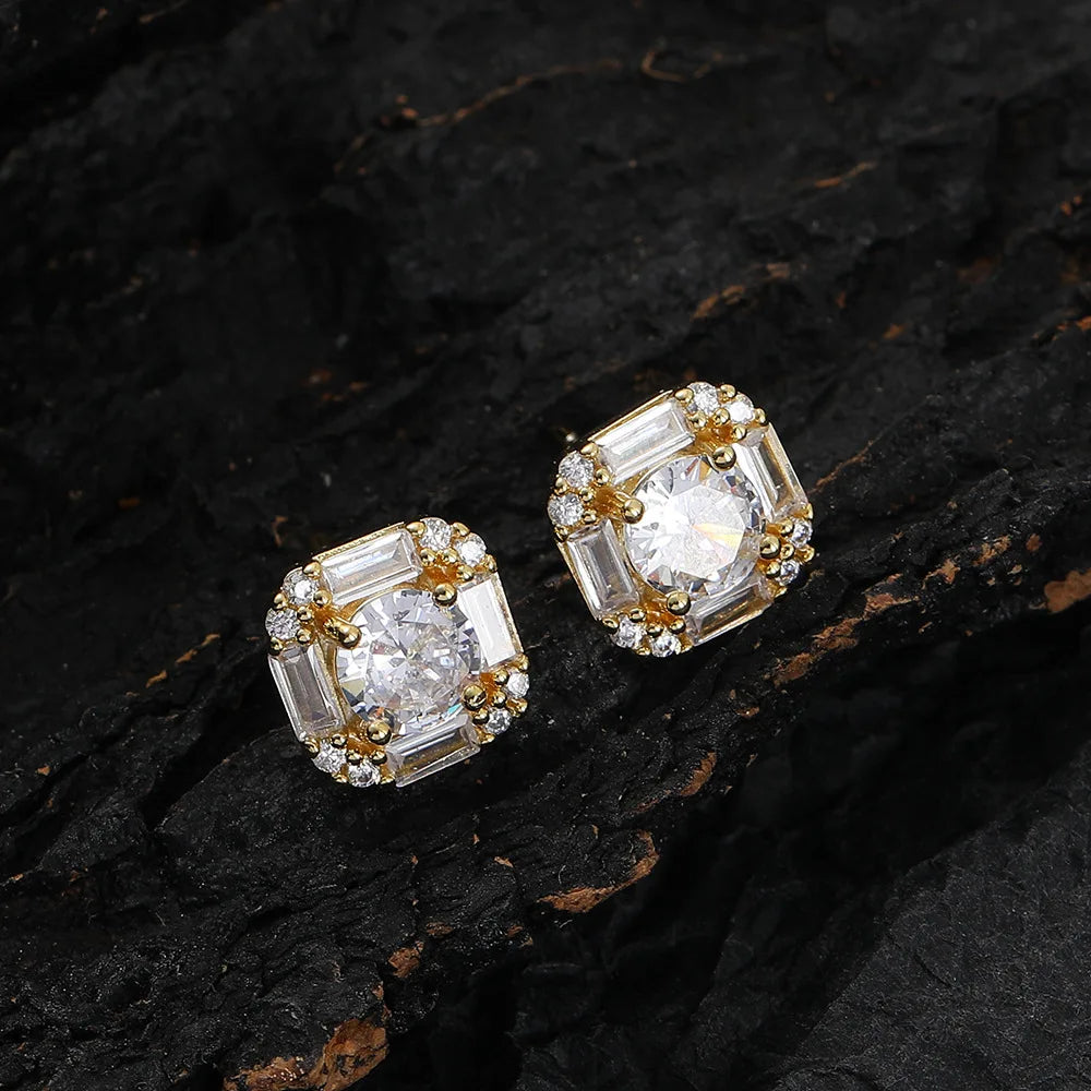 Earrings  Rectangular Zircon Women's Earrings Studs