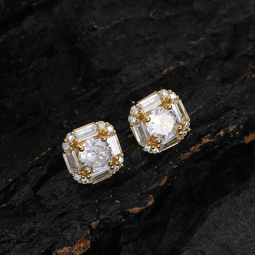 Load image 1 in gallery view. Earrings  Rectangular Zircon Women's Earrings Studs