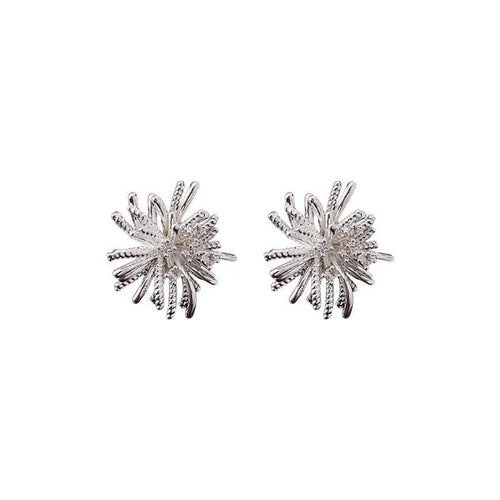 Load image 1 in gallery view. Silver Plated Dandelion Fireworks Made of High Quality Zinc Alloy Earrings