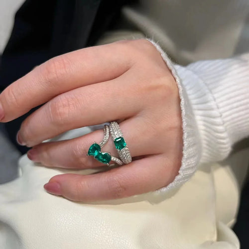 Load image 1 in gallery view. Luxurious Exquisite Fashion Geometric Shape Big Zircon Ring