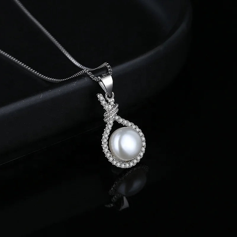 Freshwater Pearl Necklace 925 Sterling Silver Pendant Necklace