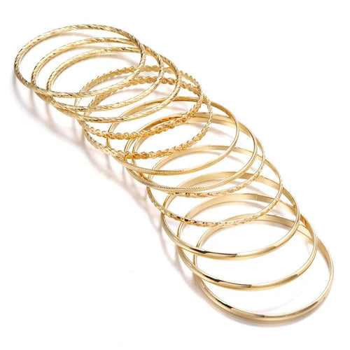 Load image 1 in gallery view. 18k Gold Plated Bangles Ethnic Western Region Ancient Style Jewelry for Women