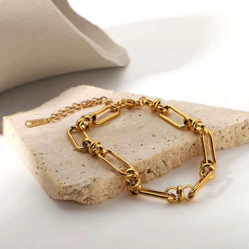 Load image 1 in gallery view. Luxury Fashion Charm 18K Gold Plated Chain Bracelet