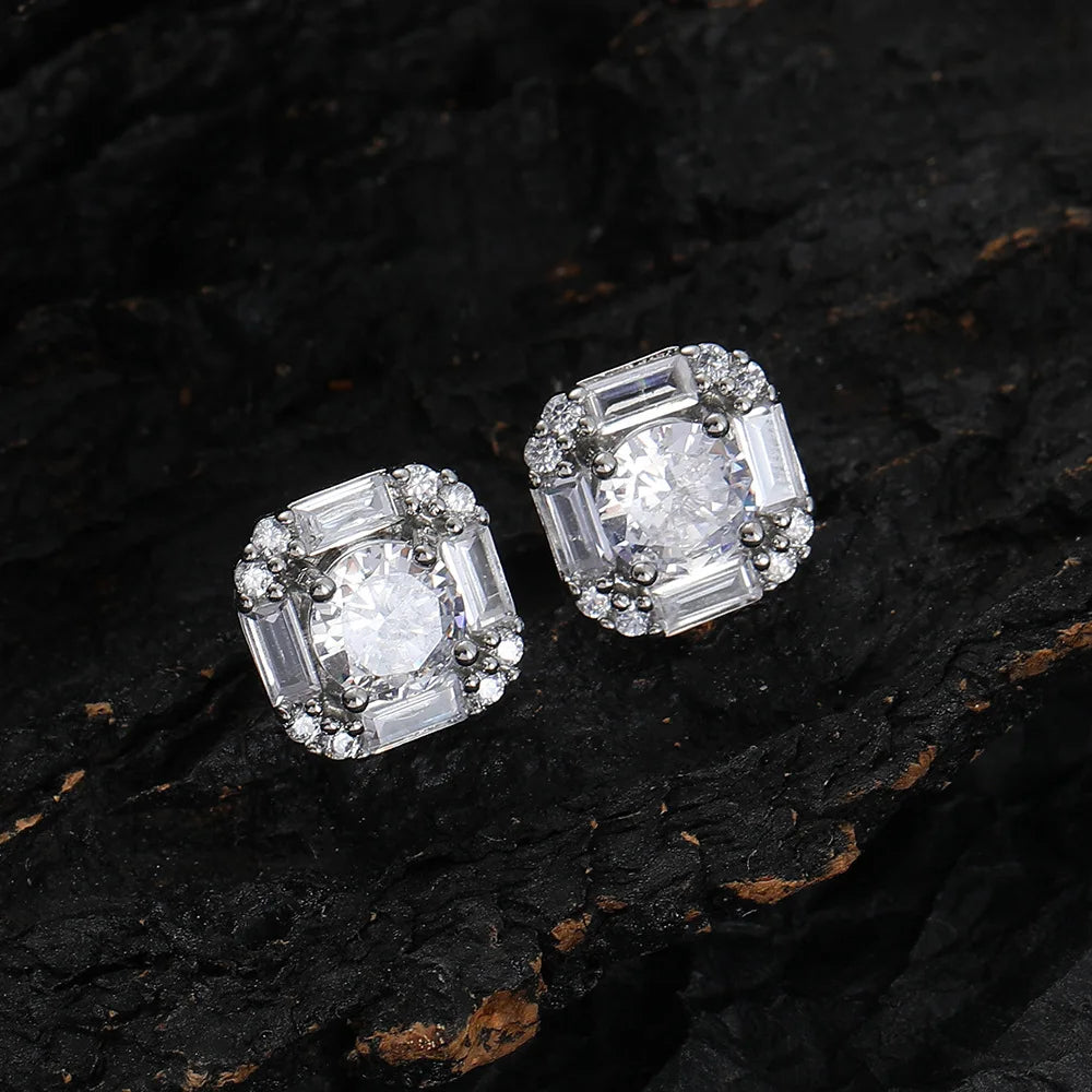 Earrings  Rectangular Zircon Women's Earrings Studs
