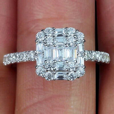 Platinum Plated 3A Zircon Wedding Rings