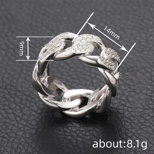 Load image 1 in gallery view. Silver Plated Zircon Band Rings Full Paved Dazzling