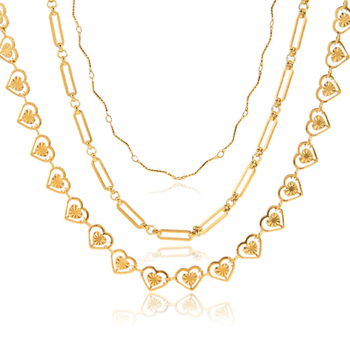 Load image 1 in gallery view. Minimalist Classic Hollow Heart Basic Necklace