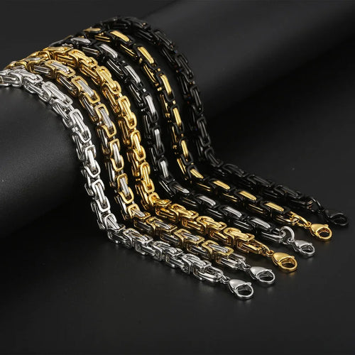Load image 1 in gallery view. Party Glam Fashion Domineering Imperial Chain Stainless Steel Geometric Design Statement Necklace Men