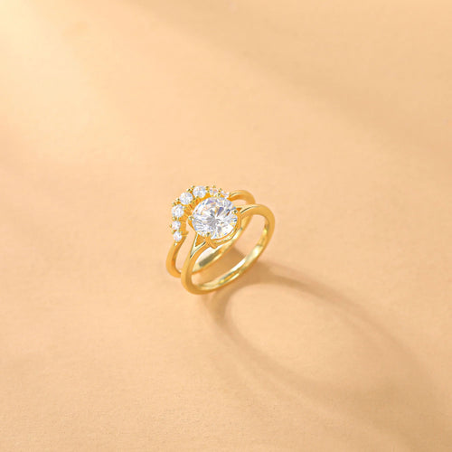 Load image 1 in gallery view. 14K Gold Plated Cubic Zirconia Wedding Band for Women