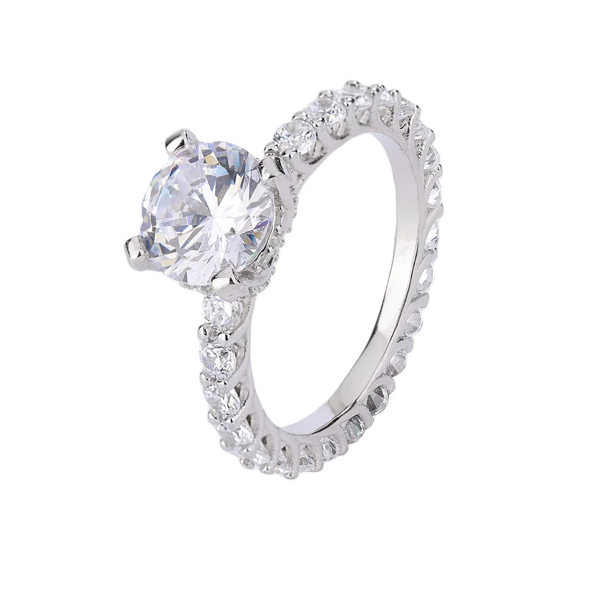 925 Silver Zircon Wedding Engagement Rings for Woman