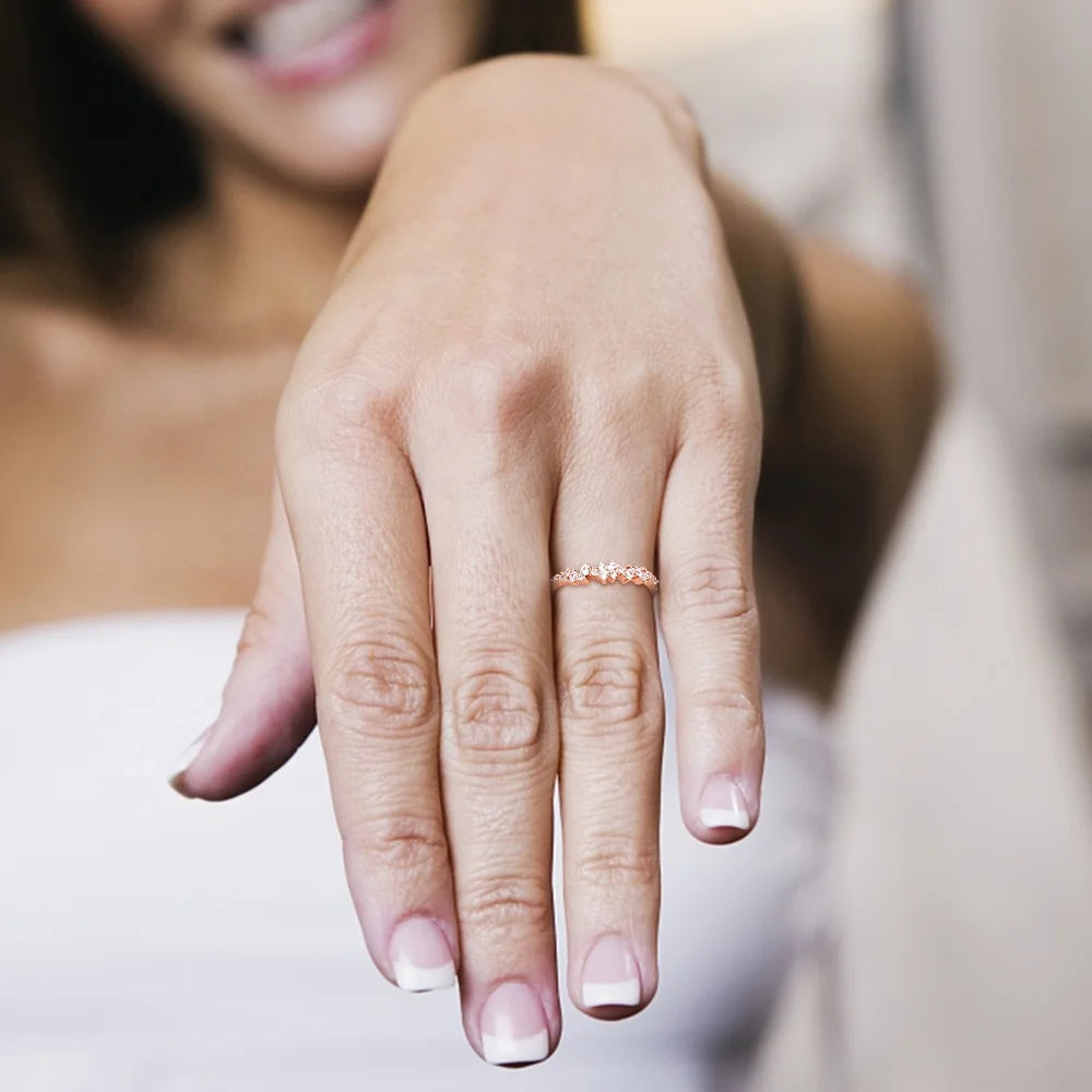 Rose Gold Plated Cubic Zirconia Ring for women Wedding Silver Plated, Gold Plated