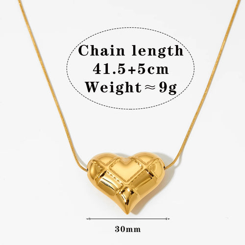 Load image 1 in gallery view. Gold Plated Dainty Heart Shape Pendant Anti-Tarnish Trendy Minimalist Necklaces  for Women