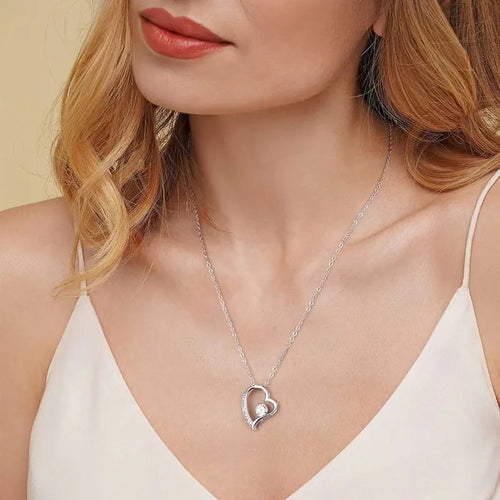 Load image 1 in gallery view. Minimalist 14K Gold Plated Diamond Necklace Love Heart Pendant