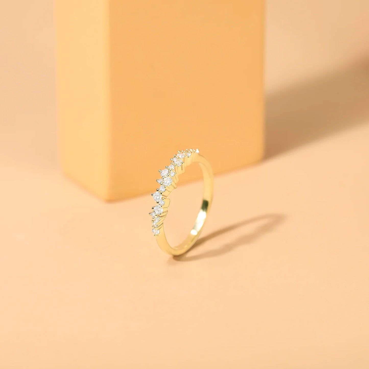 Cubic Zirconia Silver Plated Copper Rings for Women Engagement
