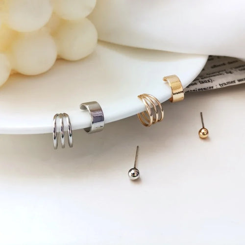 Load image 1 in gallery view. Ear Cuffs Chunky Minimalist Ear Bone Clip Jewelry Cartilage Cuff Earring Gold Silver