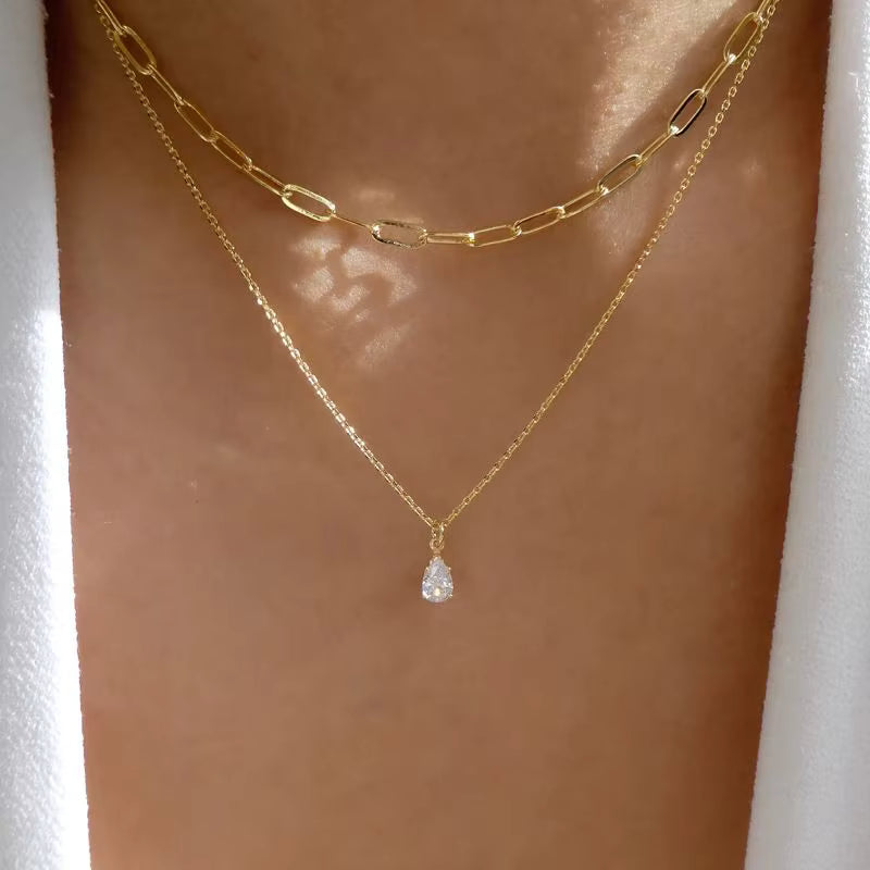 Gold Plated 2 Layers CZ Chain