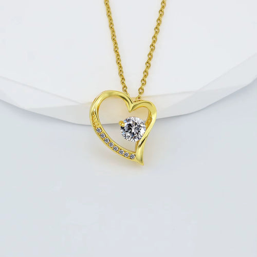 Load image 1 in gallery view. Minimalist 14K Gold Plated Diamond Necklace Love Heart Pendant