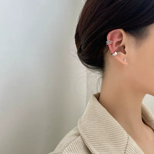 Load image 1 in gallery view. Ear Cuffs Chunky Minimalist Ear Bone Clip Jewelry Cartilage Cuff Earring Gold Silver