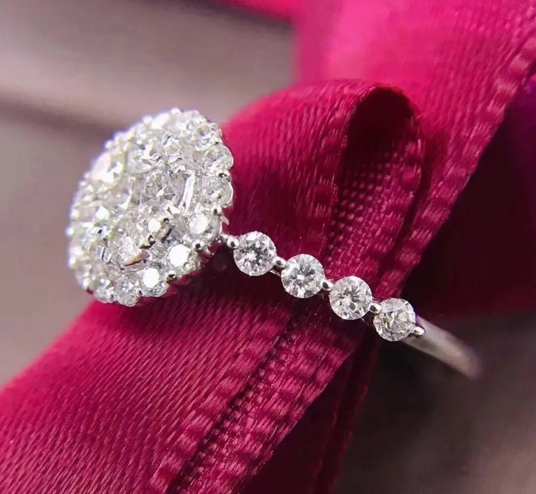 Platinum Plated Zircon Wedding Rings for Women