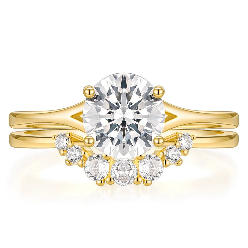 14K Gold Plated Cubic Zirconia Wedding Band for Women