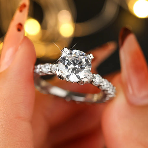 Load image 1 in gallery view. 925 Silver Zircon Wedding Engagement Rings for Woman