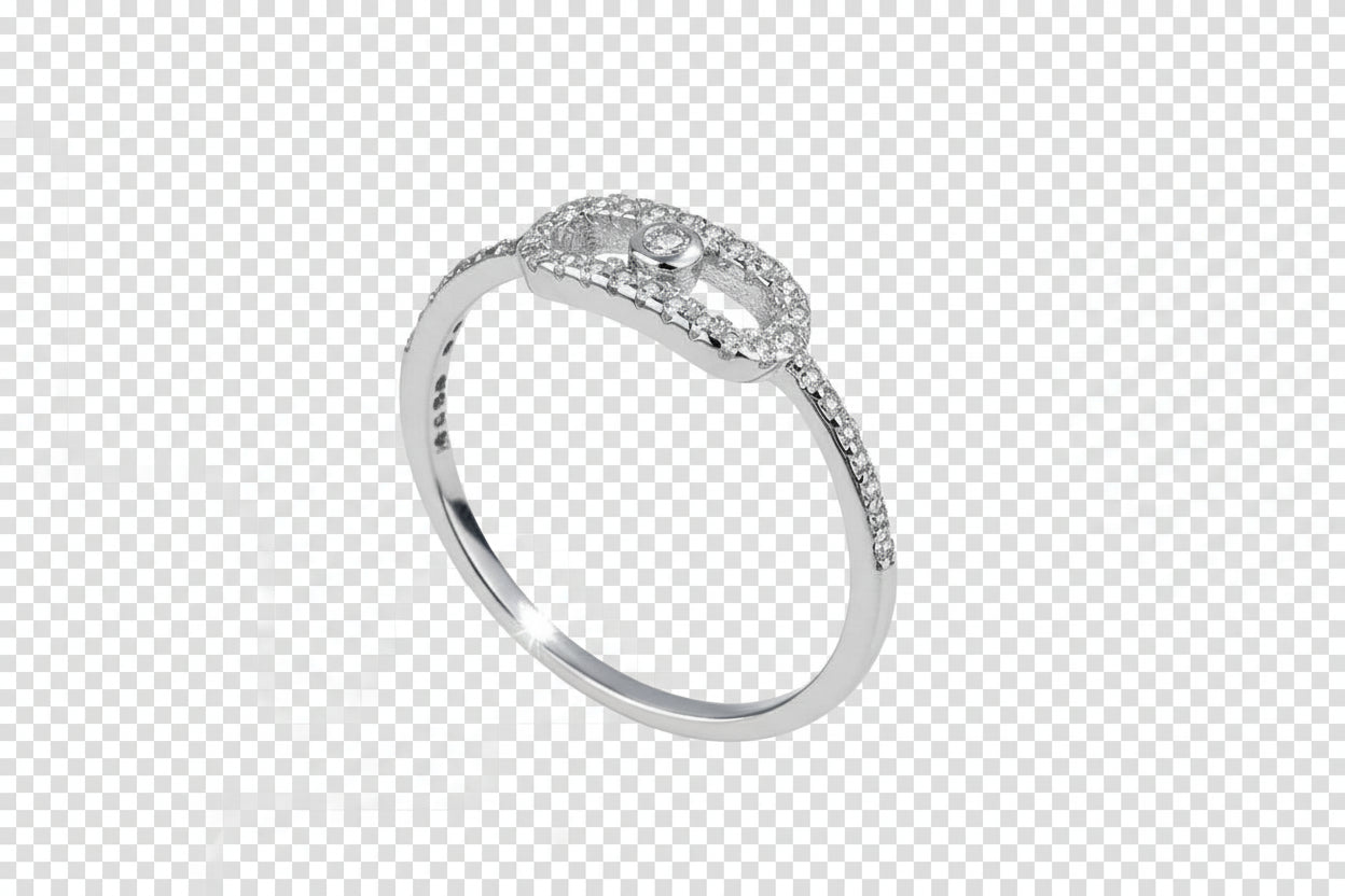 Elegant Classic 925 Sterling Silver Small Zircon Geometric Hollow Out Rings