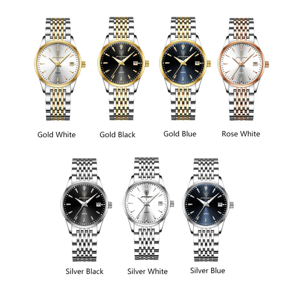 Quartz Women Watch Stainless Steel Waterproof