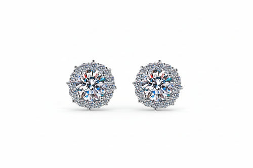 Load image 1 in gallery view. Luxury 925 Sterling Silver Jewelry 2ct Moissanite  Diamond Earrings
