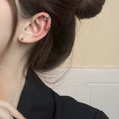Load image 1 in gallery view. Ear Cuffs Chunky Minimalist Ear Bone Clip Jewelry Cartilage Cuff Earring Gold Silver