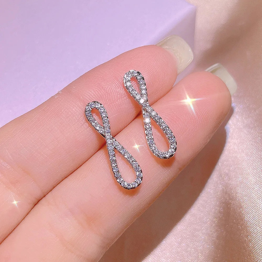 Platinum Plated Zircon Necklace Set for Women