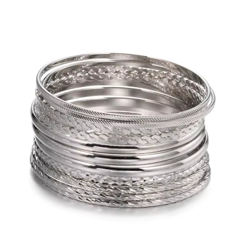 18k Gold Plated Bangles Ethnic Western Region Ancient Style Jewelry for Women