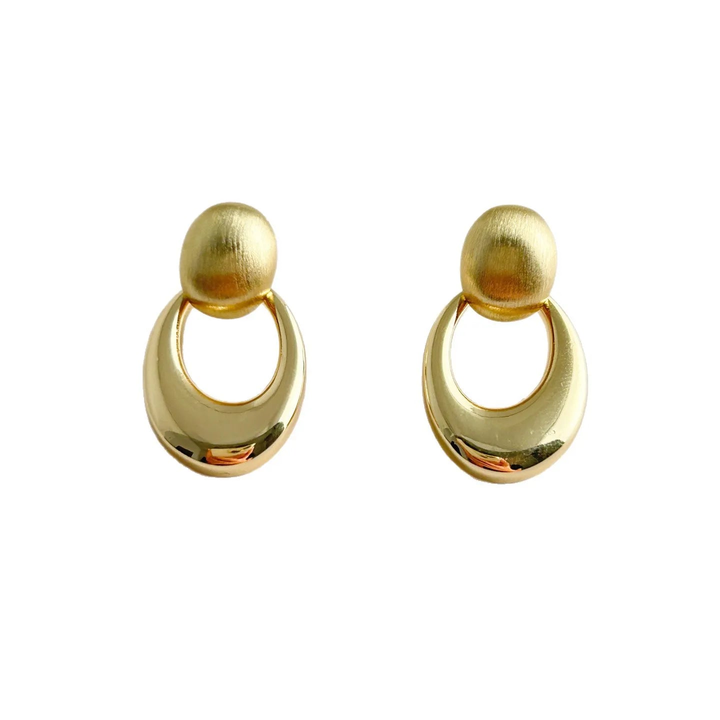 Oval Gold Tone Elegant Dangle Earrings Jewelry Dropped Stud fashion Earring | Gifts for Her