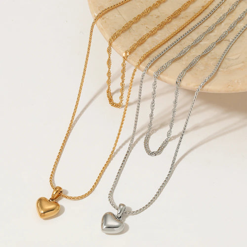 Load image 1 in gallery view. Gold Plated Hypoallergenic Heart Pendant  Necklaces for Women Kids Children