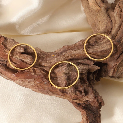 Load image 1 in gallery view. 18K Gold Plated Stainless Steel Ring  Elegant Simple Women Rings