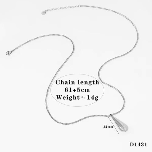 Load image 1 in gallery view. Gold Plated Water Drop Pendant Anti-Tarnish Trendy Minimalist Dainty Necklaces for Women