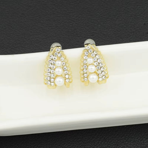 Load image 1 in gallery view. High End Cats Eye Stone Ruyi Earrings Exquisite Geometric Luxury Jewelry