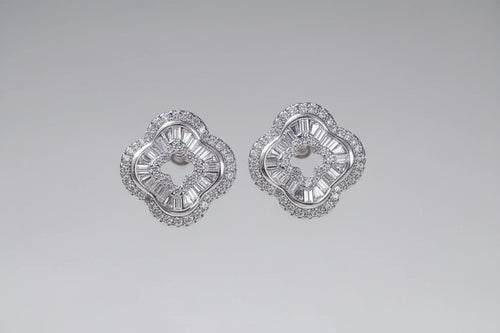 Load image 1 in gallery view. Elegant Leaf Zircon Jewelry Set Platinum Plated Necklace Earrings Ring